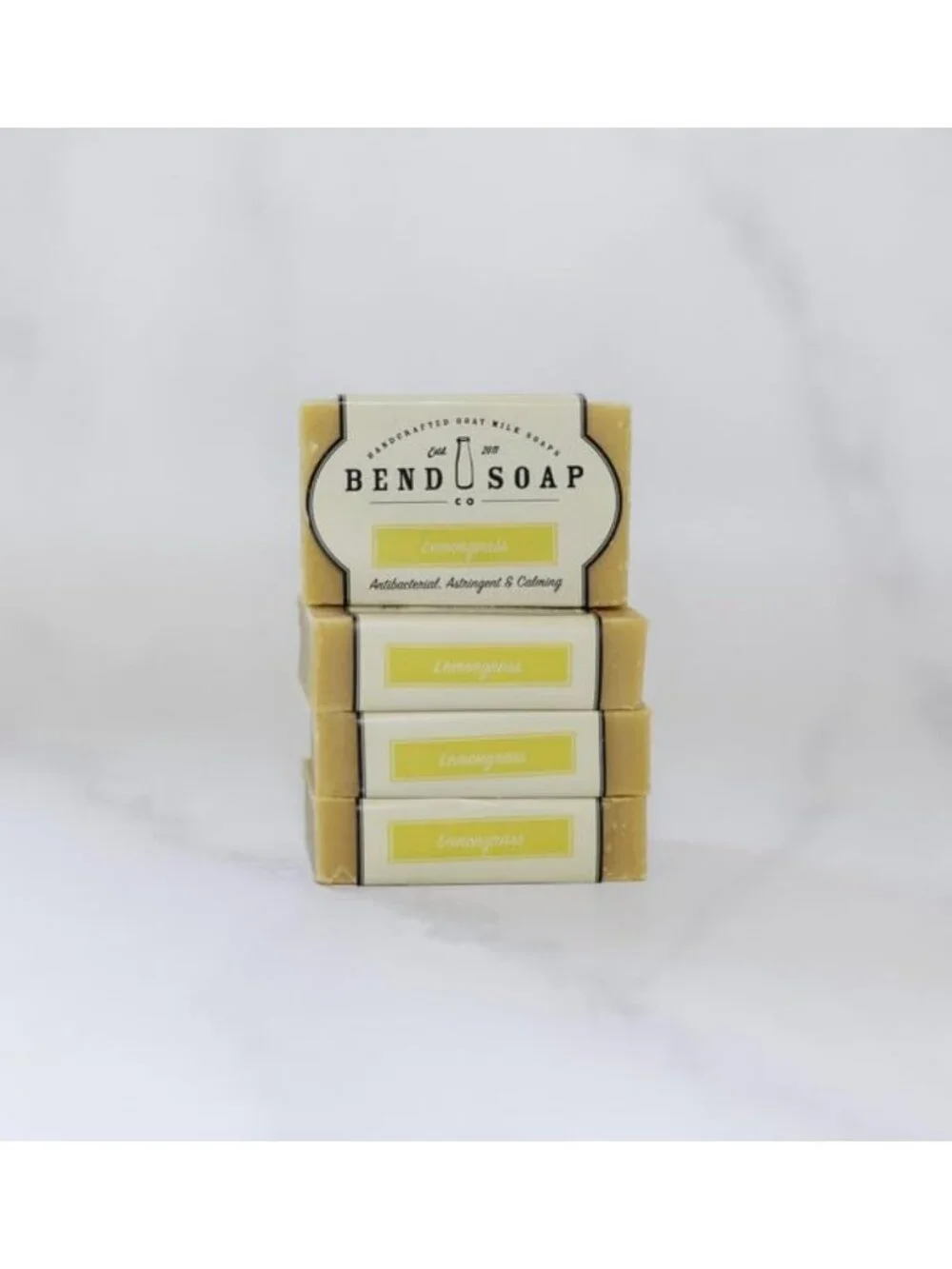 Natural Handmade Goat Milk Soap for Dry Skin Relief - Lemongrass Scent, 4 Pack
